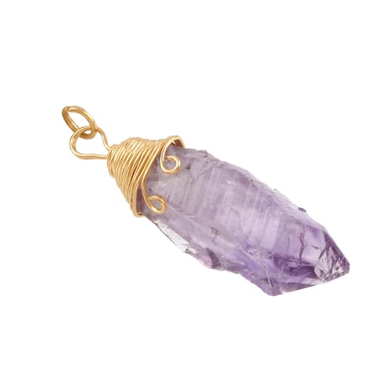 Wire-Wrapped Purple Amethyst Chunk Pendant by Bead Landing&#x2122;
